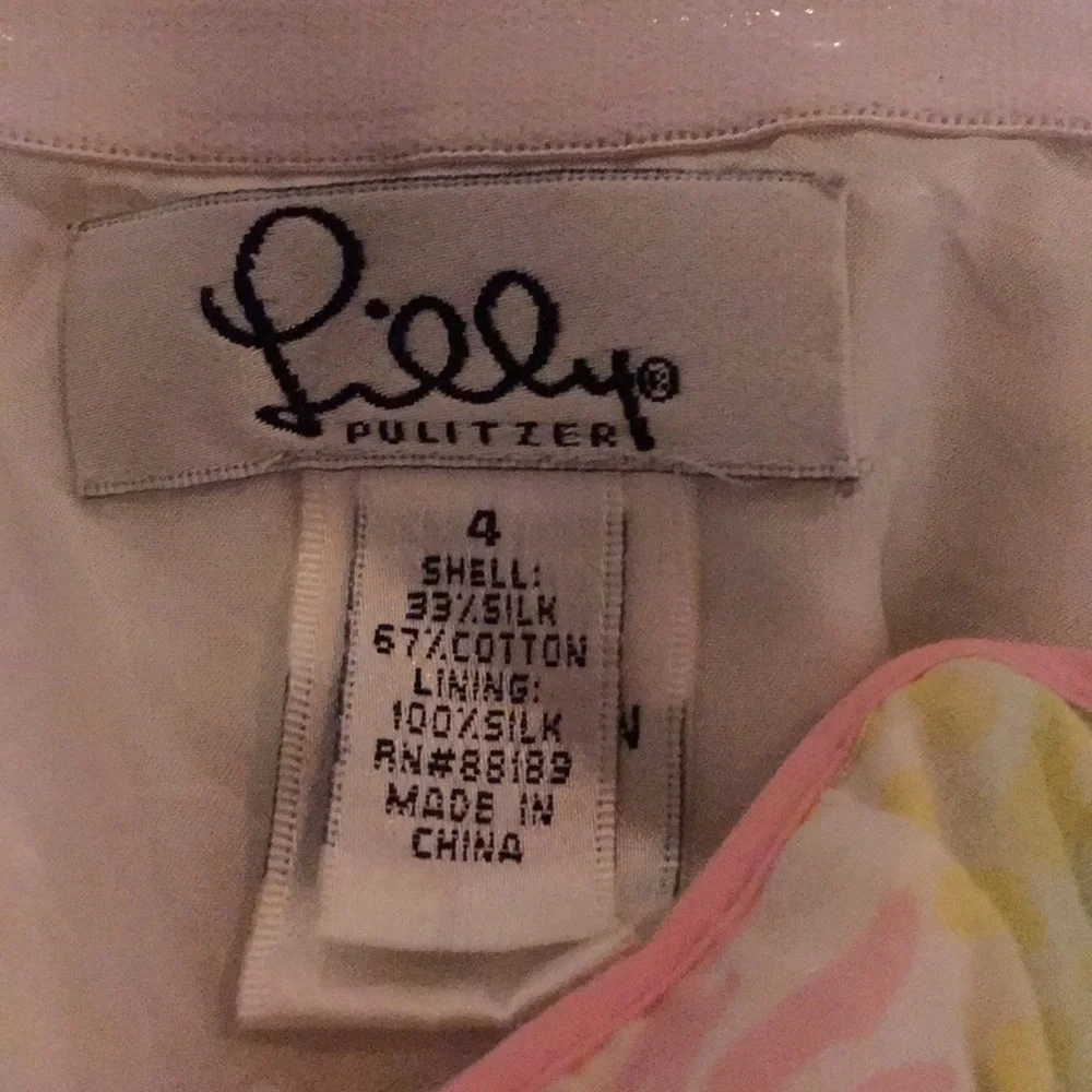 Lilly Pulitzer Dress Orchids silk Katrina size 4 white label high end Lilly - Picture 6 of 8
